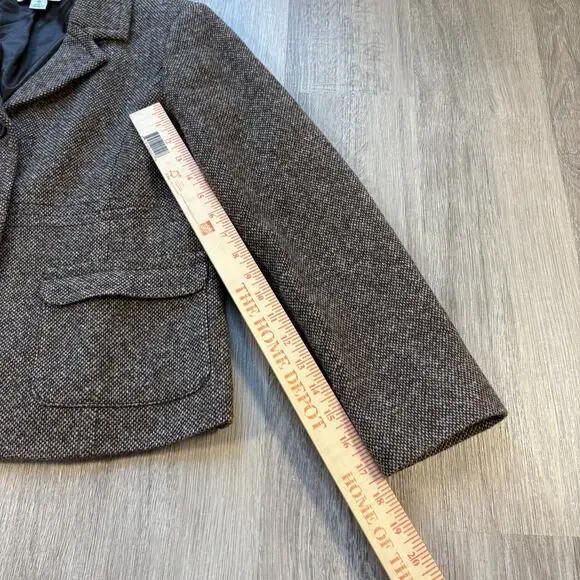 Pendleton Women’s 10 Brown 100% Virgin Wool Blazer Tweed Jacket Academia - Picture 6 of 9